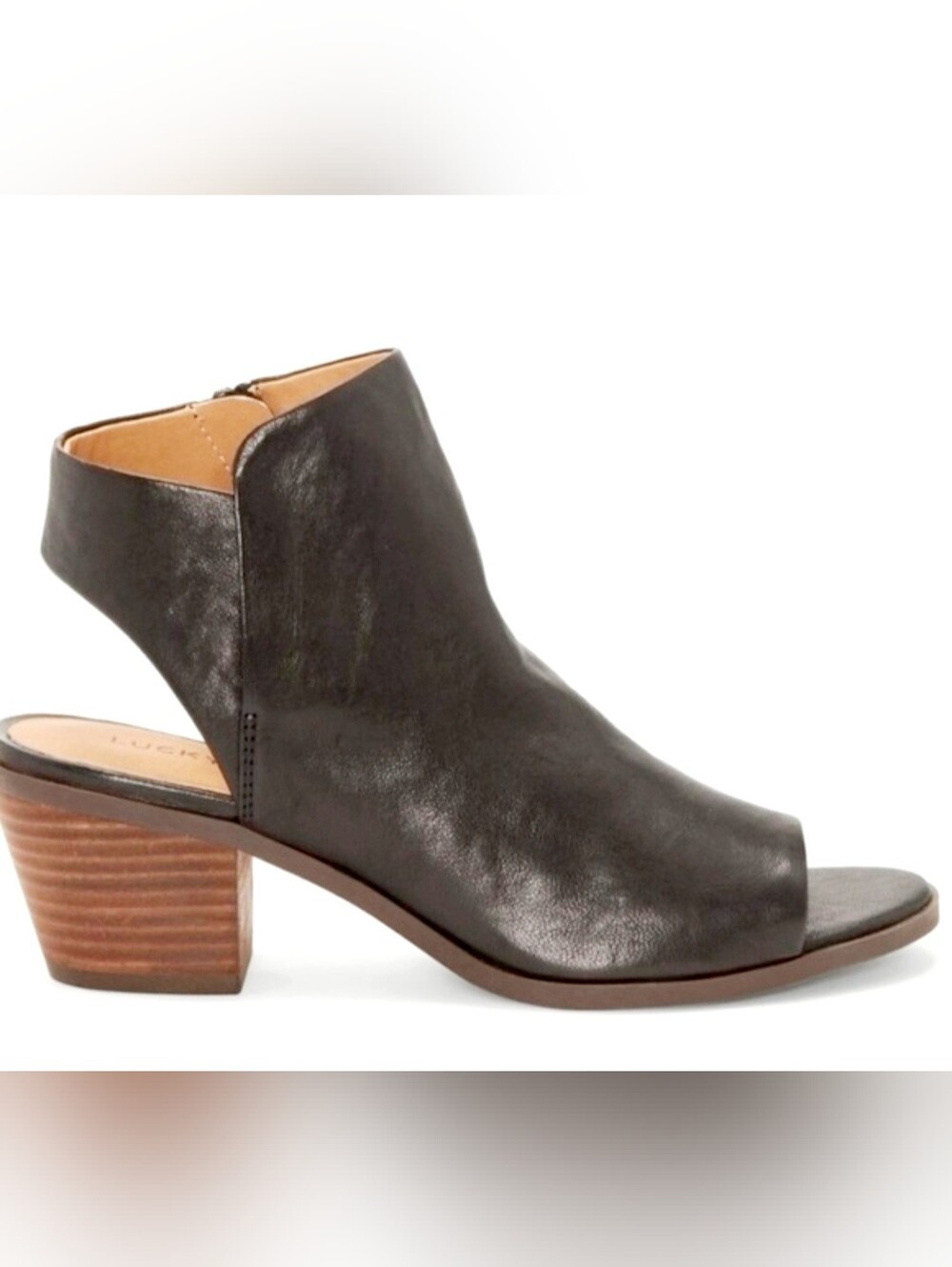Lucky Brand LK Baaka Open-Toe Leather Booties - Picture 8 of 8